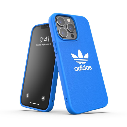 ADIDAS APPLE iPHONE 13/ 13 PRO ADICOLOR CUSTODIA IN TPU E POLIURETANO BLU CON LOGO BIANCO
